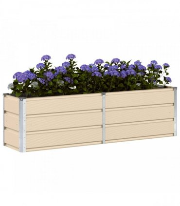 vidaXL Planter Ivory 160 x 40 x 45 cm Steel