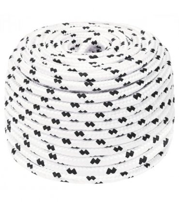 vidaXL Braided Boat Rope White 6 mmx100 m Polyester
