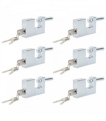 vidaXL Padlock 6 pcs Silver Steel