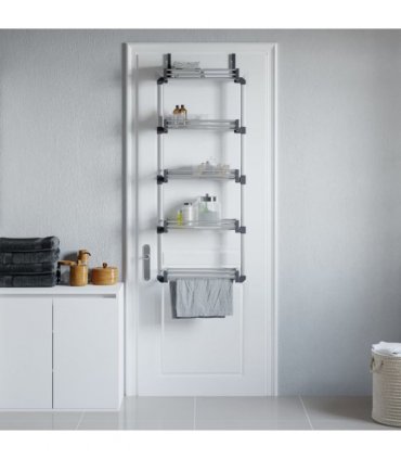 vidaXL Door Organiser with 5 Shelves 52x20x135 cm Aluminium
