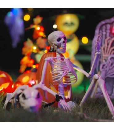vidaXL Halloween Decoration Skeleton 2 pcs White Polypropylene