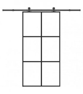 vidaXL Sliding Door with Hardware Set 102x205 cm ESG Glass&Aluminium
