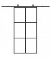 vidaXL Sliding Door with Hardware Set 102x205 cm ESG Glass&Aluminium