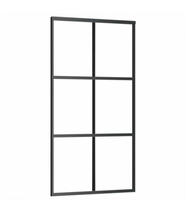 vidaXL Sliding Door with Hardware Set 102x205 cm ESG Glass&Aluminium