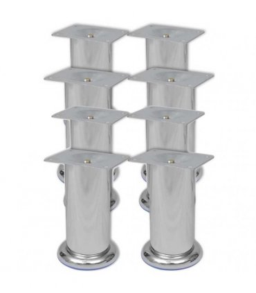 vidaXL Round Sofa Legs 8 pcs Chrome 120 mm