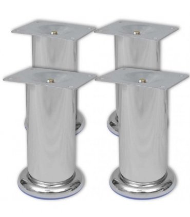 vidaXL Round Sofa Legs 8 pcs Chrome 120 mm