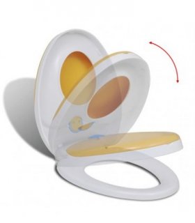 White & Yellow Soft-close Toilet Seat Adults/Children