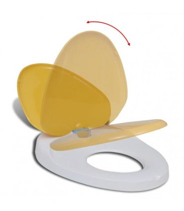 White & Yellow Soft-close Toilet Seat Adults/Children
