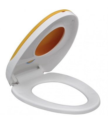 White & Yellow Soft-close Toilet Seat Adults/Children