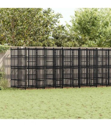vidaXL Outdoor Dog Kennel Steel 16.59 m²