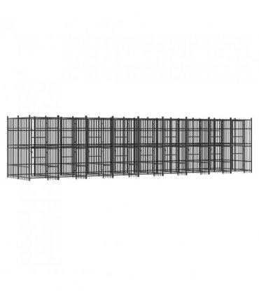 vidaXL Outdoor Dog Kennel Steel 16.59 m²