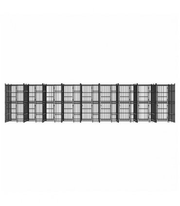 vidaXL Outdoor Dog Kennel Steel 16.59 m²