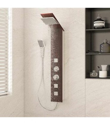 vidaXL Shower Panel System Glass Brown
