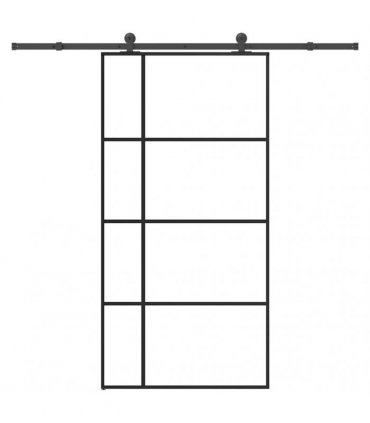 vidaXL Sliding Door with Hardware Set 102,5x205 cm ESG Glass&Aluminium