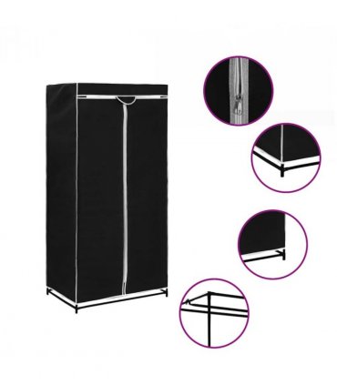 vidaXL Wardrobe Black 75x50x160 cm