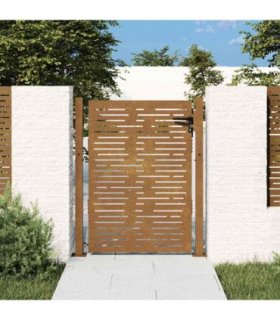 vidaXL Garden Gate 100x125 cm Corten Steel Square Design