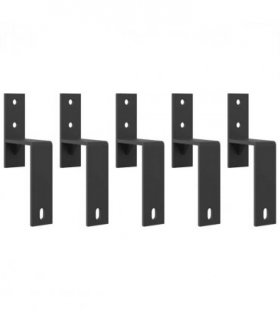 vidaXL Barn Door Bypass Brackets 5 pcs for Flat Rails Carbon Steel