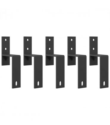 vidaXL Barn Door Bypass Brackets 5 pcs for Flat Rails Carbon Steel