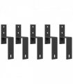vidaXL Barn Door Bypass Brackets 5 pcs for Flat Rails Carbon Steel