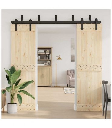 vidaXL Barn Door Bypass Brackets 5 pcs for Flat Rails Carbon Steel