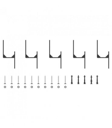 vidaXL Barn Door Bypass Brackets 5 pcs for Flat Rails Carbon Steel