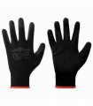 vidaXL Work Gloves 12 pcs Black 7 / S Polyester