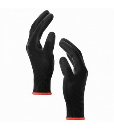 vidaXL Work Gloves 12 pcs Black 7 / S Polyester