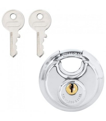 vidaXL Discus Locks with Keys 6 pcs Silver 7 x 2.4 x 7 cm