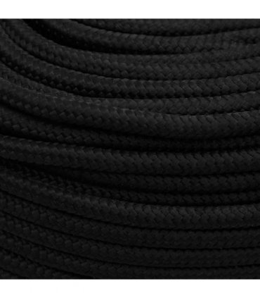vidaXL Work Rope Black 8 mm 100 m Polyester