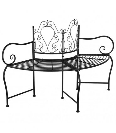 vidaXL Tree Bench | Black | Steel | 150 cm diameter | Durable | Tree Bench