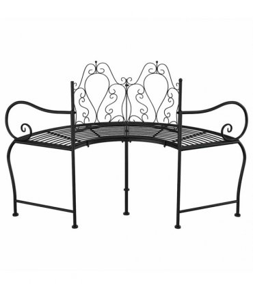 vidaXL Tree Bench | Black | Steel | 150 cm diameter | Durable | Tree Bench
