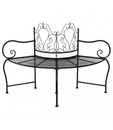 vidaXL Tree Bench | Black | Steel | 150 cm diameter | Durable | Tree Bench