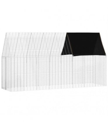 vidaXL Rabbit Cage Silver 400 x 100 x 210 cm Galvanised Steel