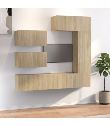 vidaXL 6 Piece TV Cabinet Set Sonoma Oak Engineered Wood