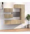 vidaXL 6 Piece TV Cabinet Set Sonoma Oak Engineered Wood