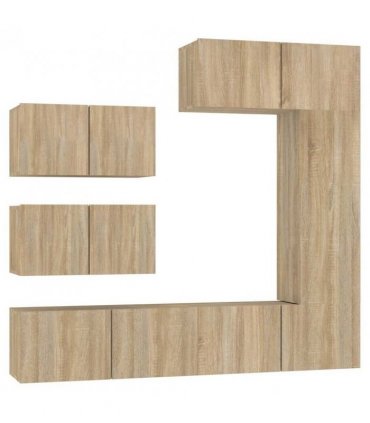 vidaXL 6 Piece TV Cabinet Set Sonoma Oak Engineered Wood