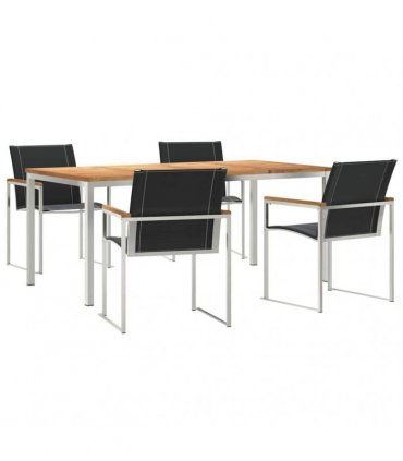 vidaXL Garden Dining Set 5 pcs Brown Solid Acacia Wood