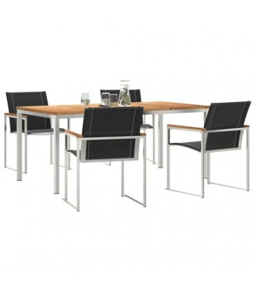 vidaXL Garden Dining Set 5 pcs Brown Solid Acacia Wood