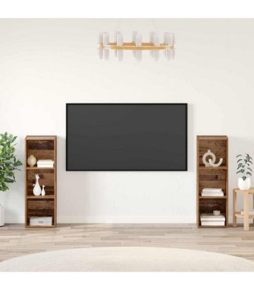 vidaXL TV Cabinet Set 2 pcs Old Wood 107 x 35 x 37 cm Engineered Wood