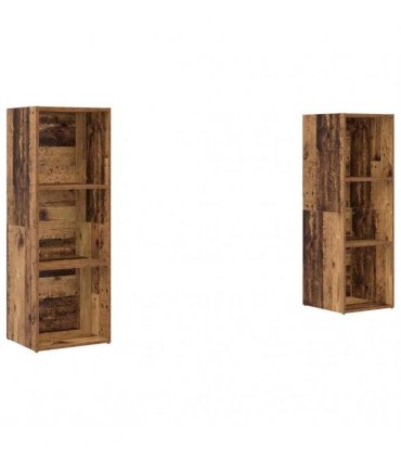 vidaXL TV Cabinet Set 2 pcs Old Wood 107 x 35 x 37 cm Engineered Wood