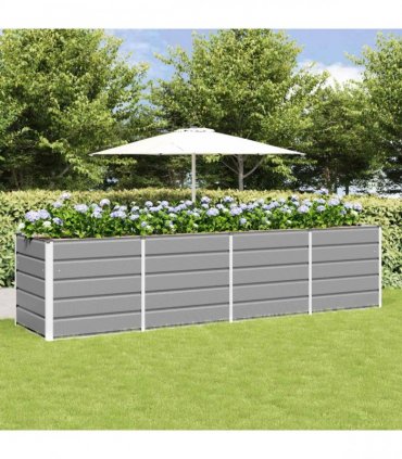 vidaXL Planter Light Grey 320 x 80 x 75 cm Steel