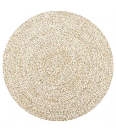 vidaXL Handmade Rug Jute White and Natural 90 cm