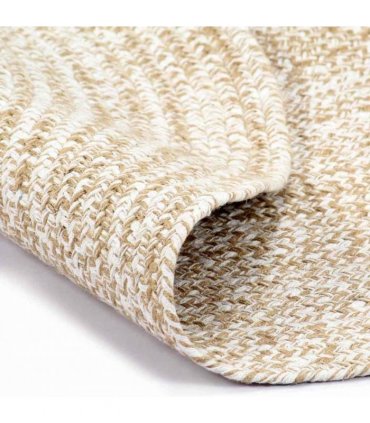 vidaXL Handmade Rug Jute White and Natural 90 cm