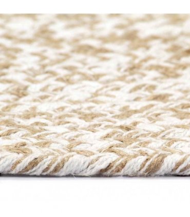 vidaXL Handmade Rug Jute White and Natural 90 cm
