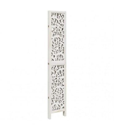vidaXL Room Divider 4 Panels White Solid Wood Paulownia