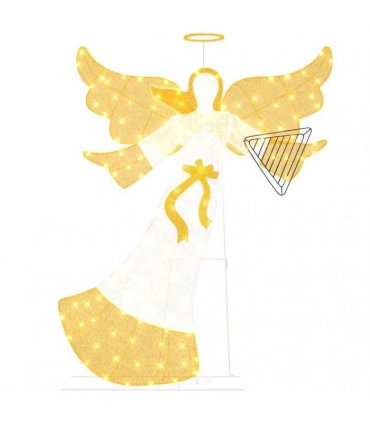 vidaXL Lighted Angle Warm White 116 x 29 x 158.5 cm Polyester