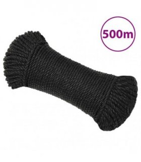 vidaXL Work Rope Black 8 mm 500 m Polypropylene