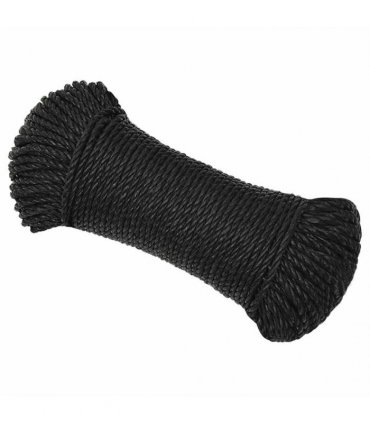 vidaXL Work Rope Black 8 mm 500 m Polypropylene