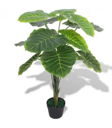 vidaXL Artificial Taro Plant with Pot 85 cm Green