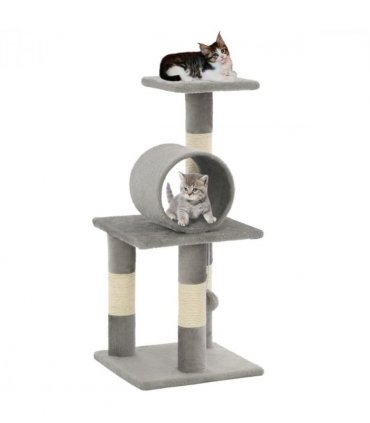 vidaXL Cat Tree with Sisal Scratching Posts 65 cm Grey